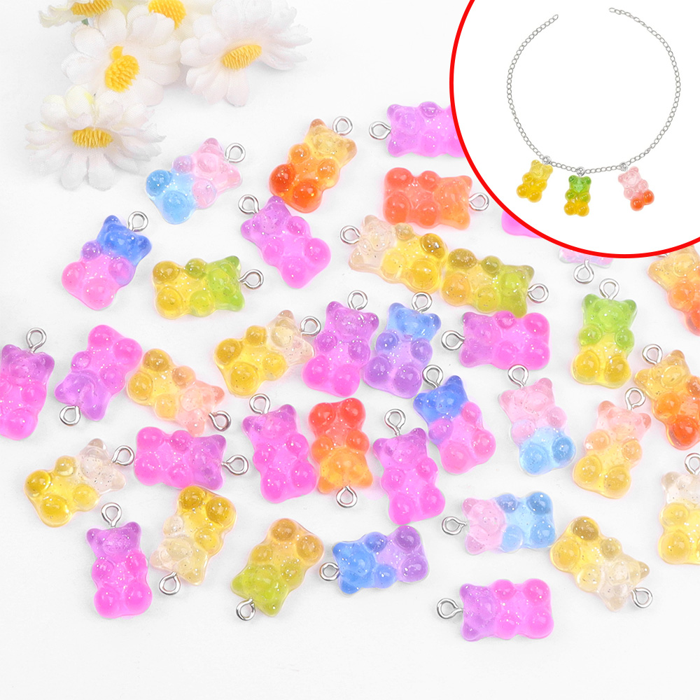 60pcs Dual Color Resin Bear Sh - Art Craft Resin avaliação e preço