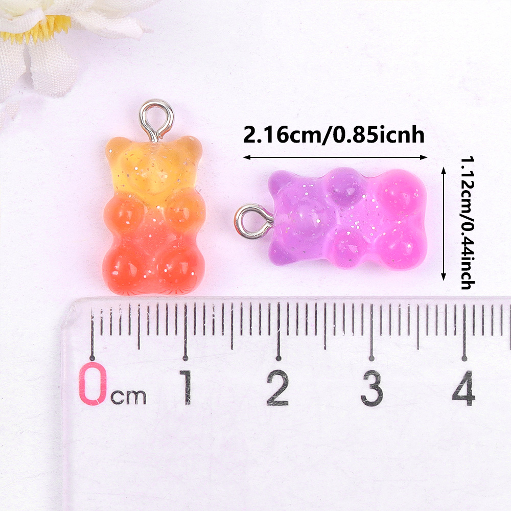 60pcs Dual Color Resin Bear Sh - Art Craft Resin avaliação e preço