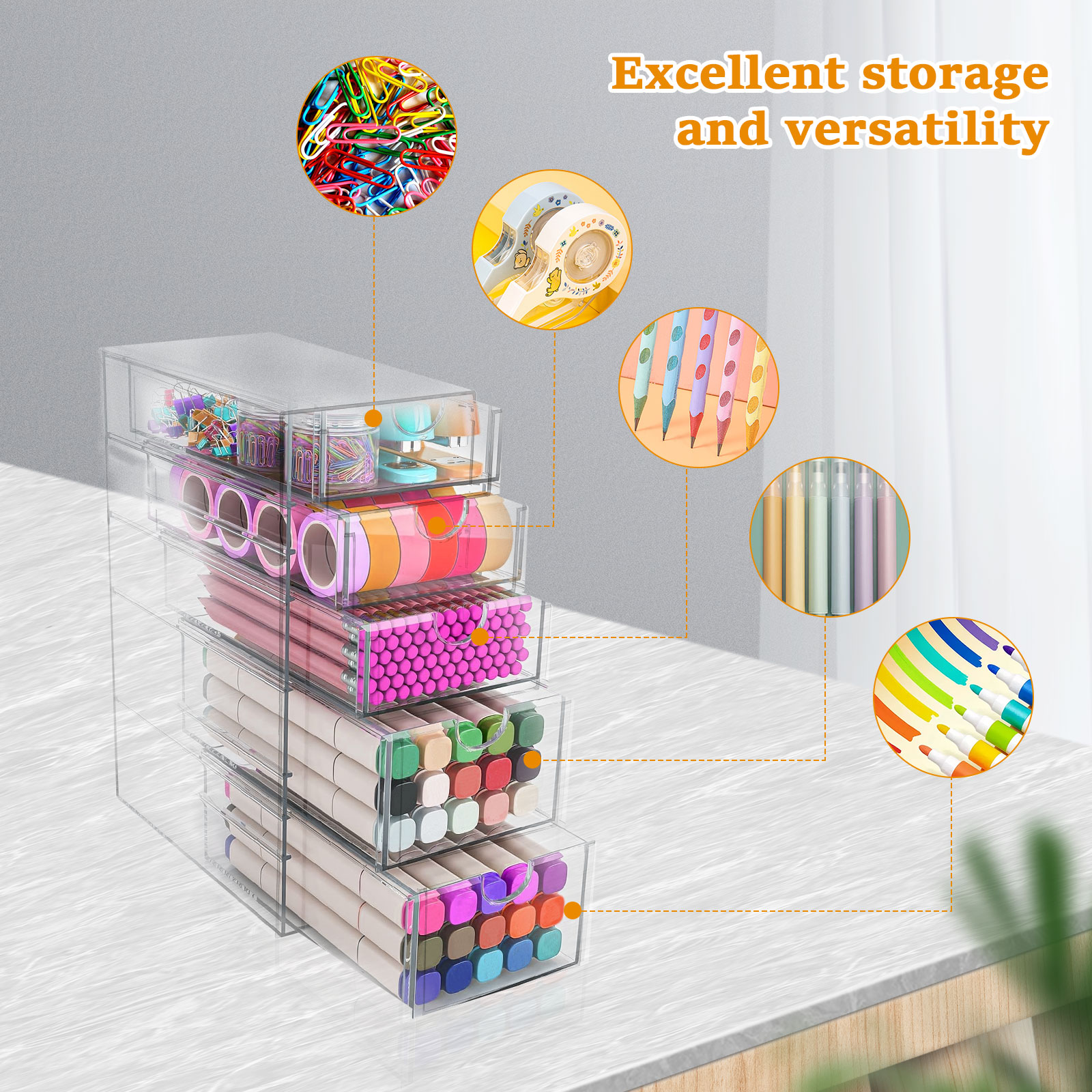 4/5Layer Acrylic Drawer Organi - Art Craft Glasses avaliação e preço
