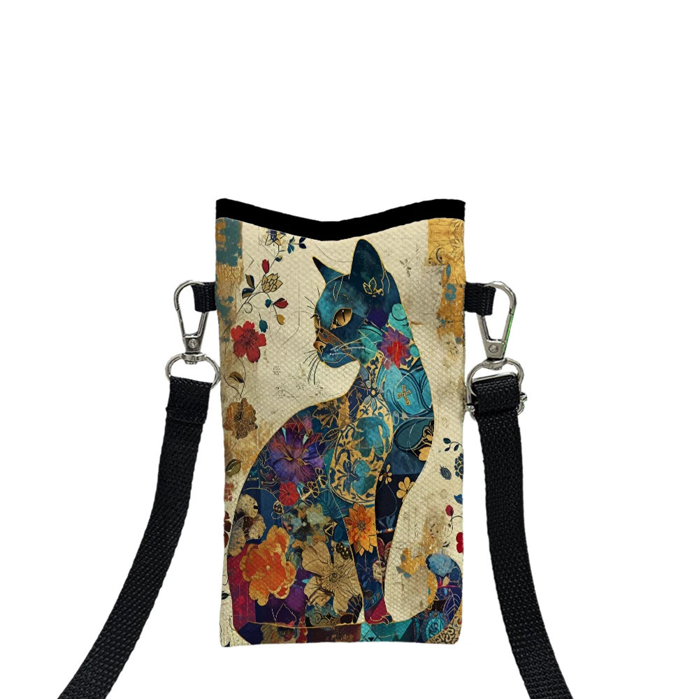 Floral Cat Pattern Crossbody B - Art Craft Bag avaliação e preço