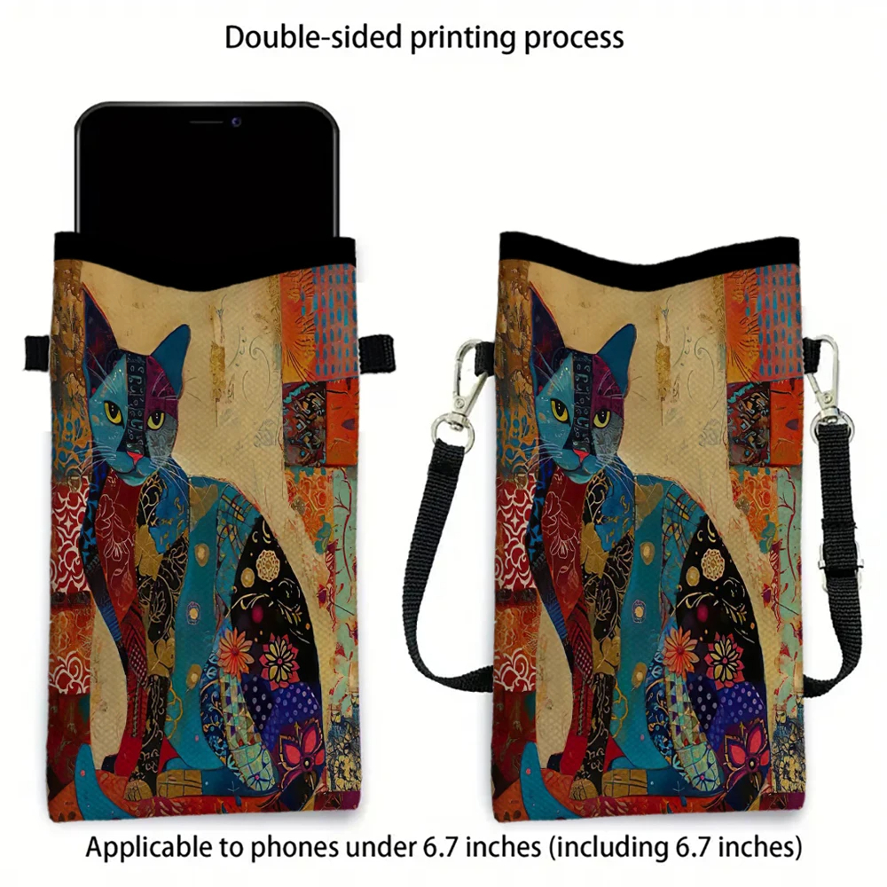 Floral Cat Pattern Crossbody B - Art Craft Bag avaliação e preço