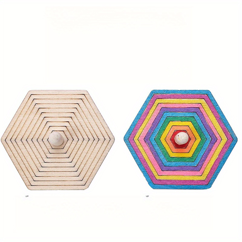 16pcs wooden spinning top craf - Art Craft Ideas For Kids avaliação e preço
