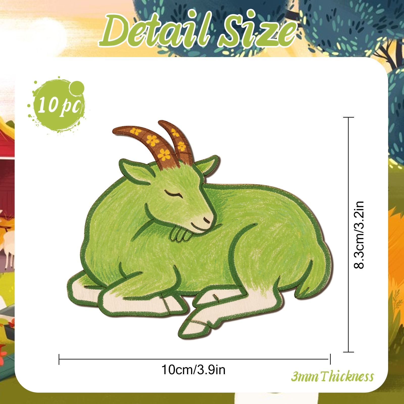 10pcs/set Unfinished Wood Shee - Art & Craft Jojo avaliação e preço