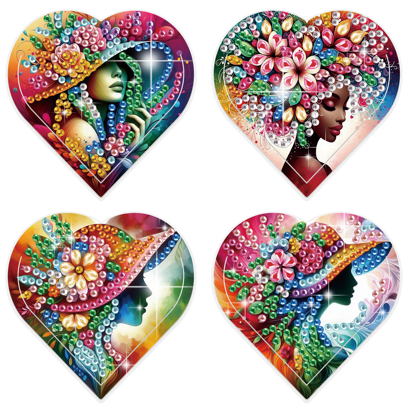 4PCS Diamond Painting Heart Sh - Art Craft Kit avaliação e preço
