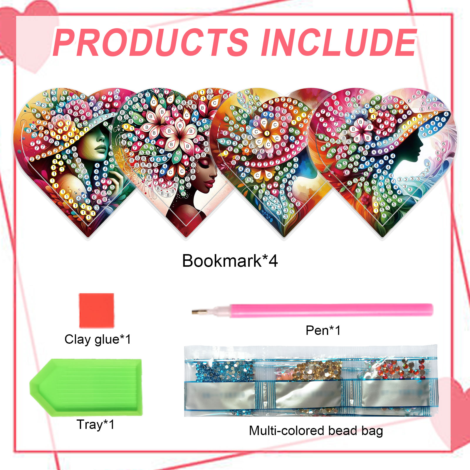 4PCS Diamond Painting Heart Sh - Art Craft Kit avaliação e preço