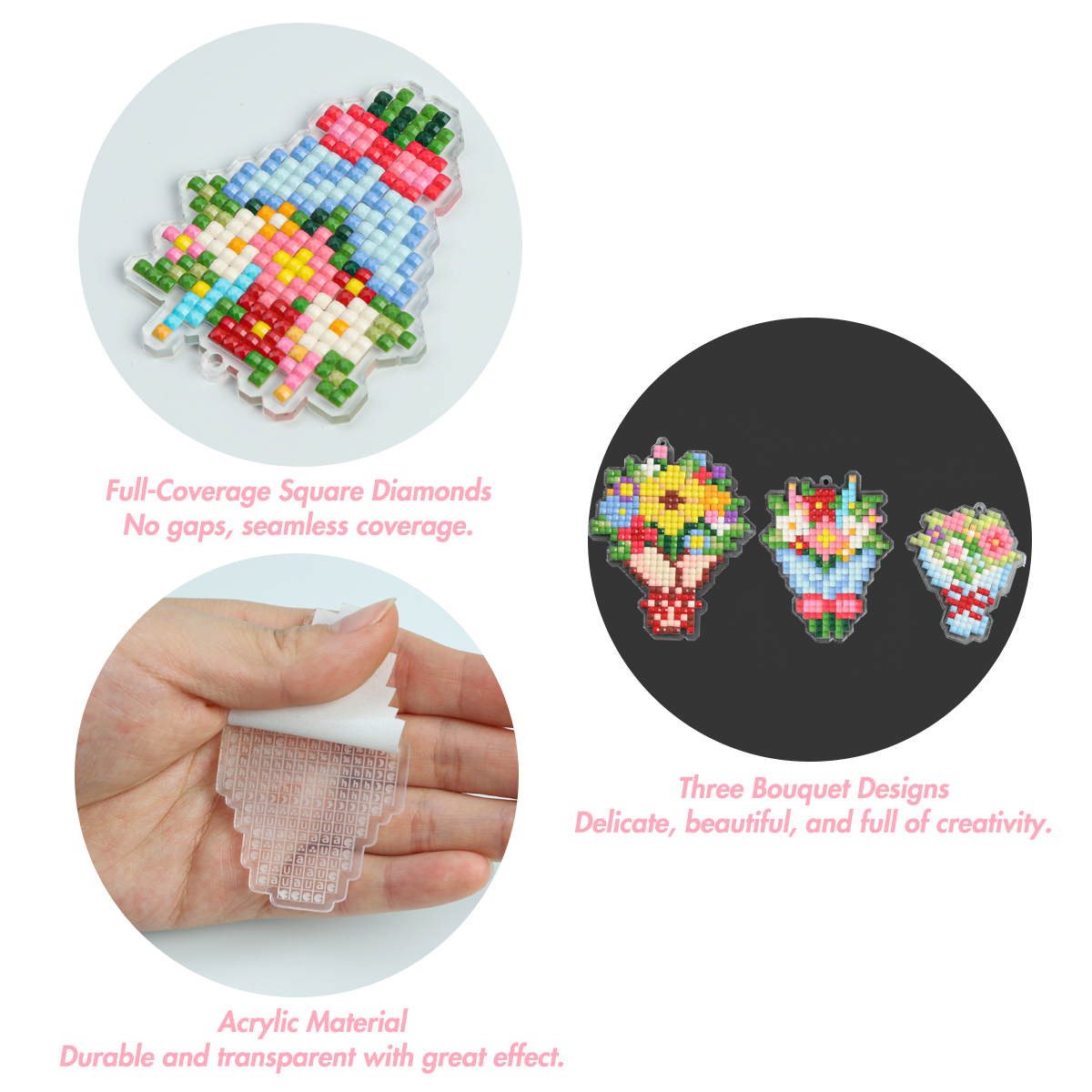 FOREVER YOUNG 3PCS Bouquet Acr - Art Craft Kits For Adults avaliação e preço