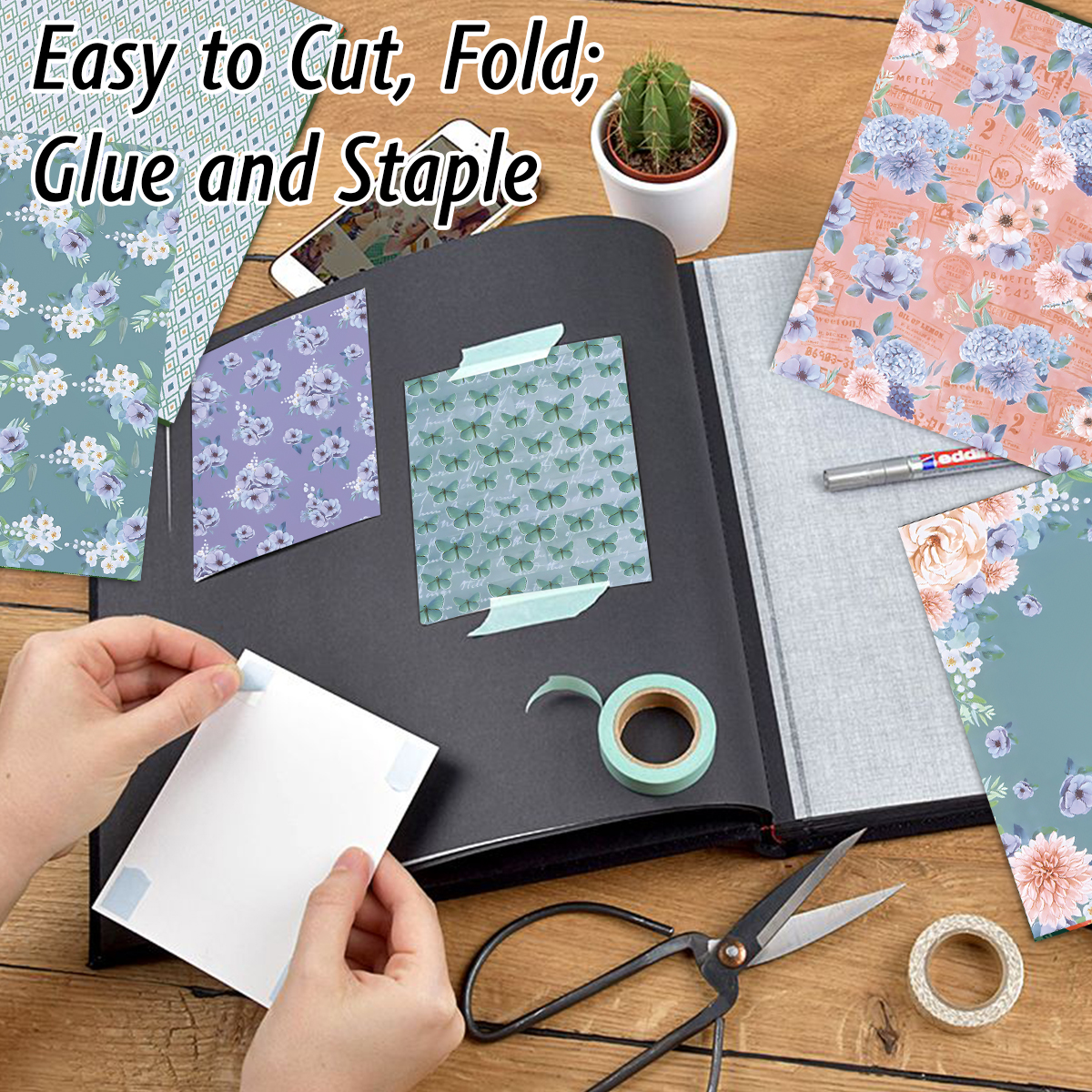 24 Sheets Colored Floral Patte - Art Craft Journal avaliação e preço
