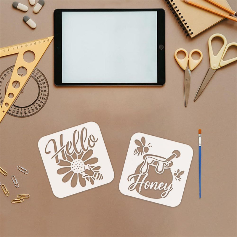 9Pcs Quotes Bee Honey Stencils - Art Craft Quotes avaliação e preço