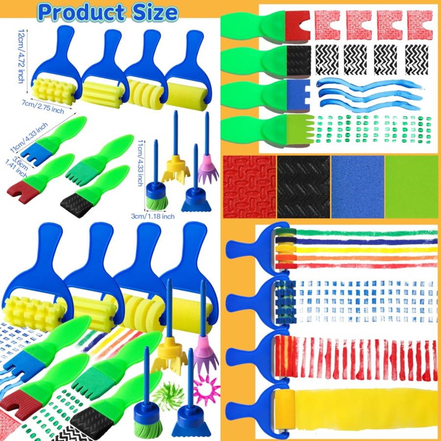 Kids Paint Brushes, 12 Pack Wa - Art Craft Toddlers avaliação e preço