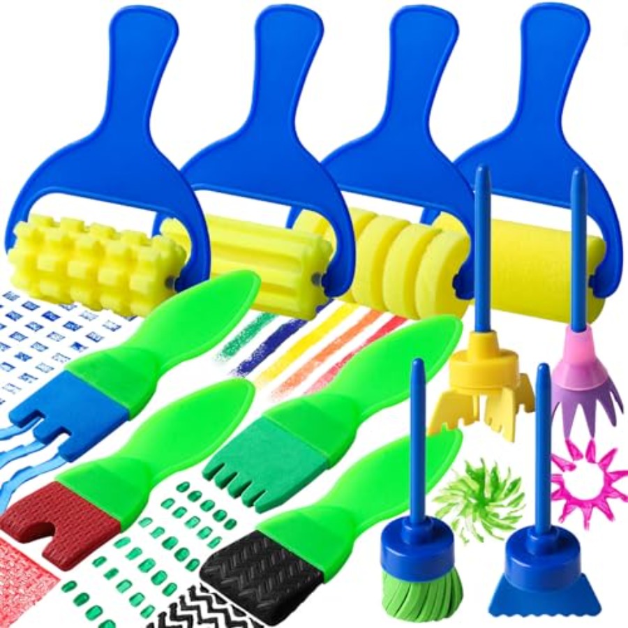 Kids Paint Brushes, 12 Pack Wa - Art Craft Toddlers avaliação e preço