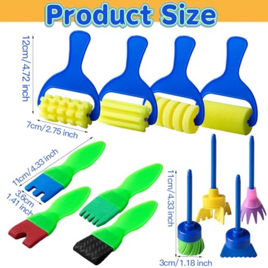 Kids Paint Brushes, 12 Pack Wa - Art Craft Toddlers avaliação e preço
