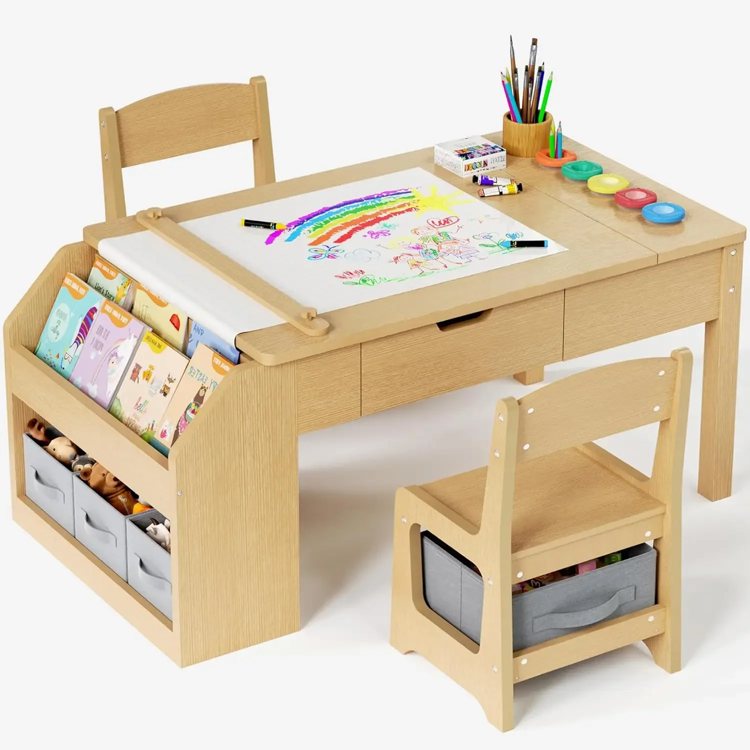 5-in-1 Kids Art Table and Chai - Art Craft Toddlers avaliação e preço