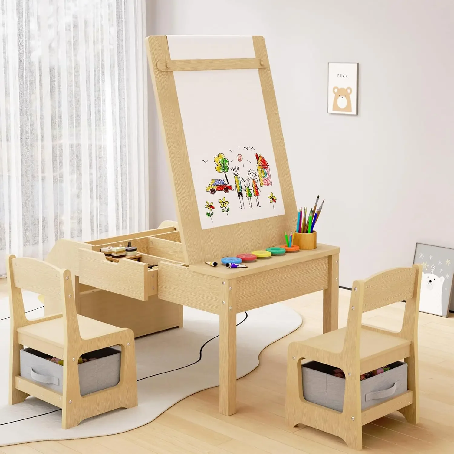 5-in-1 Kids Art Table and Chai - Art Craft Toddlers avaliação e preço