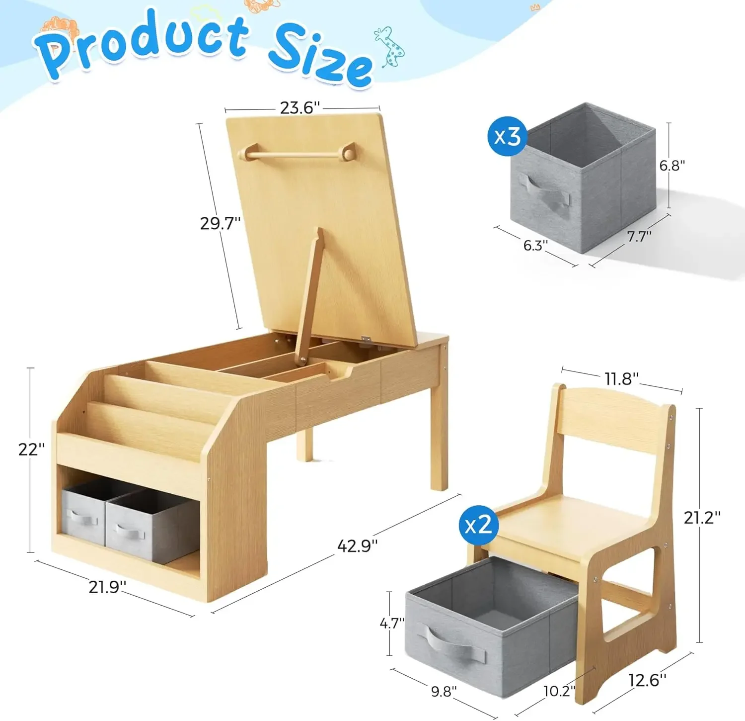 5-in-1 Kids Art Table and Chai - Art Craft Toddlers avaliação e preço
